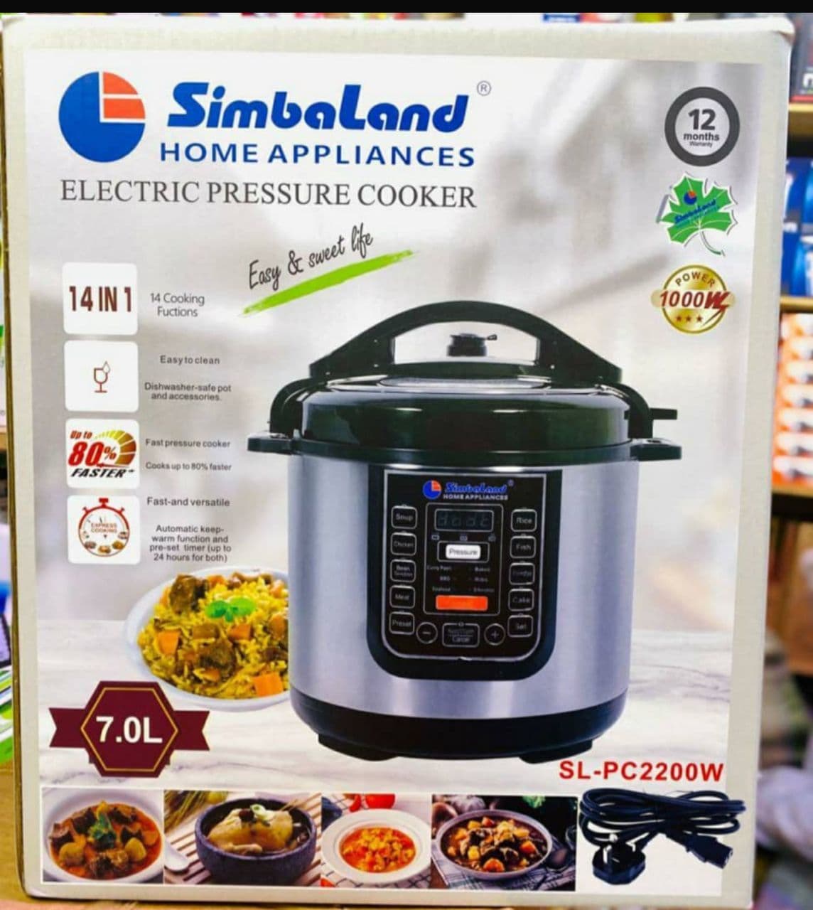 SimbaLand Electric Pressure Cooker 7L